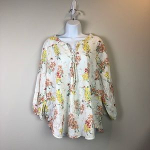 Beautiful St John’s Bay Flower Print Blouse XL